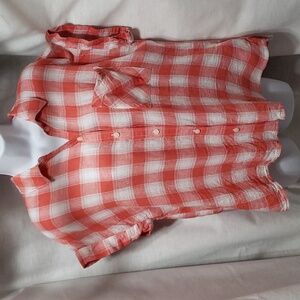 Sanctuary Orange and White Relaxed Button Down Shirt